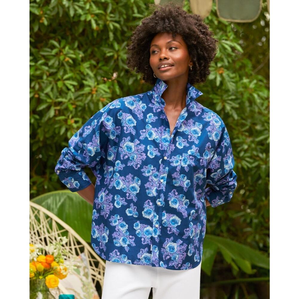 Frank & Eileen Oona Liberty Fabric Floral Continuous Sleeve Button-Up Shirt Med